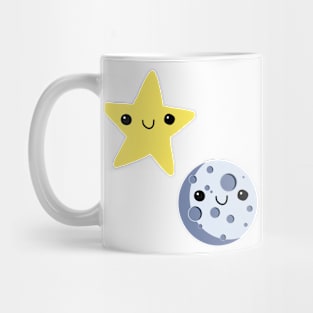 Cutey Face Star and Moon Mug